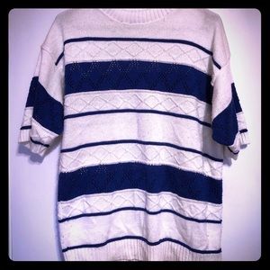 vintage blue and white knit sweater